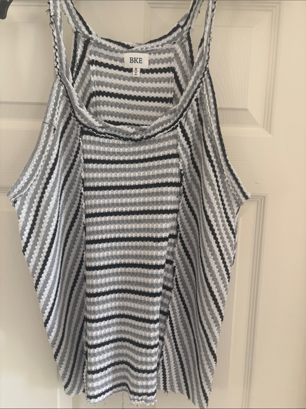 BKE Black & White Striped Knit Tank